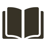Open book icon on black background