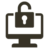 Unlocked lock on monitor illustration